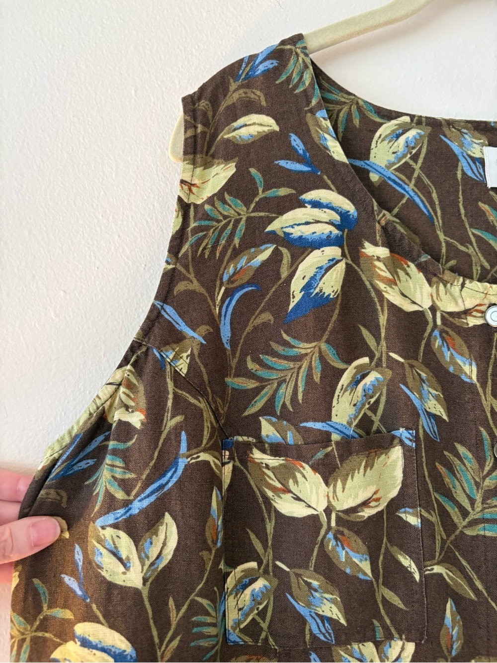 Liz Claiborne LINEN Sleeveless Floral 90s Tie Back Maxi Dress - Picture 3 of 11